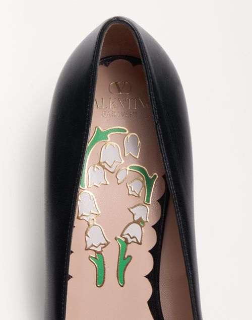 Valentino Garavani - Bowow Pump In Kidskin 45mm - Black - Woman - Pumps And Slingbacks